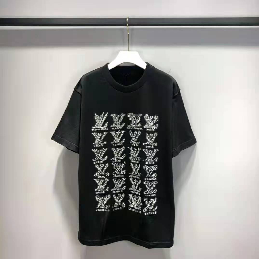 Louis Vuitton, Shirts, Louis Vuitton Tshirt Men 2xl Jeevana Cotton Print  Black Iconic Paris