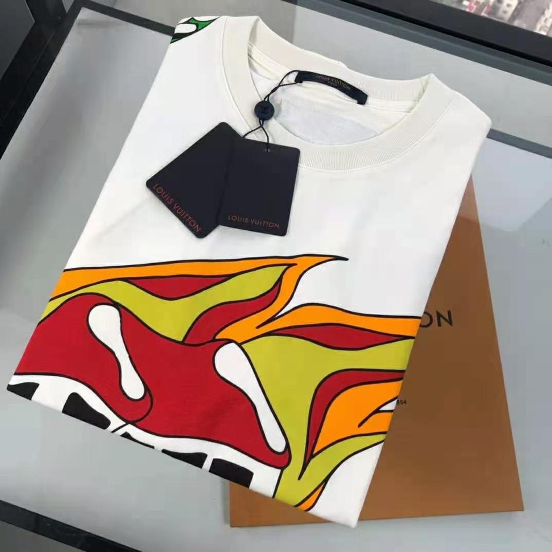 Louis Vuitton LV Men Spread Embroidered T-Shirt Cotton White Regular Fit -  LULUX