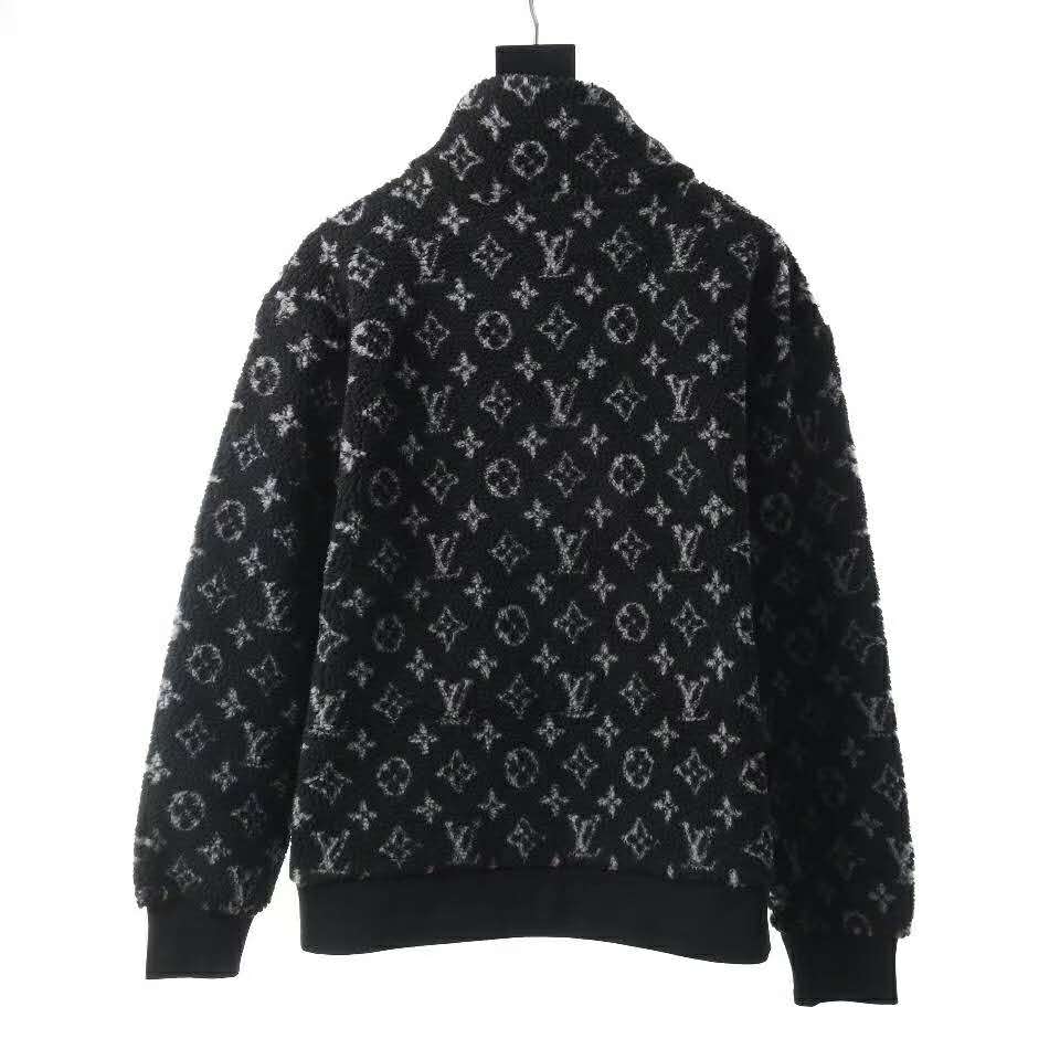 Louis Vuitton Men Monogram Jacquard Fleece Zip-Through Jacket Polyester ...