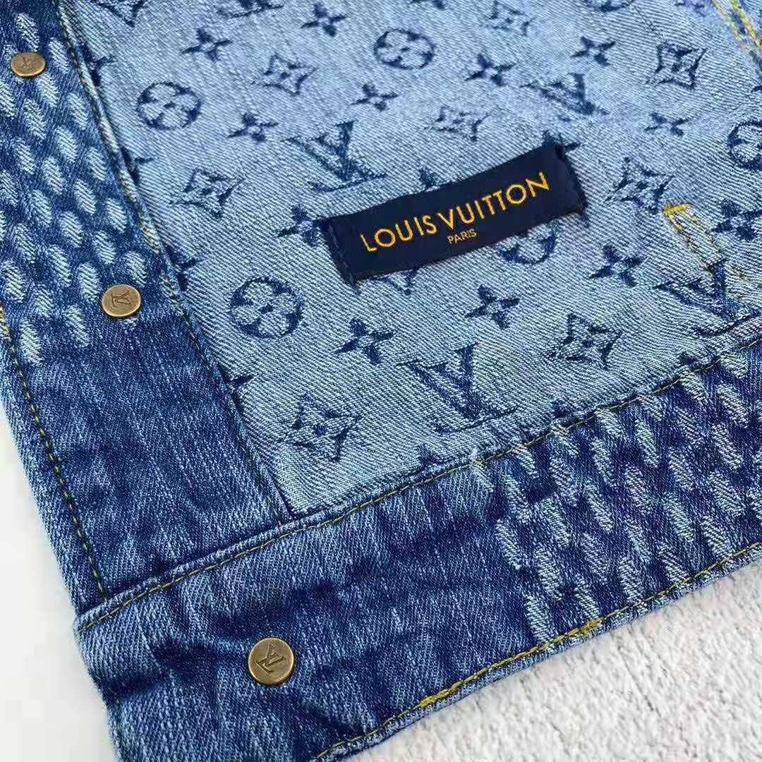 Louis Vuitton 2020 Nigo Damier Wave Denim Jacket - Blue Outerwear, Clothing  - LOU801879