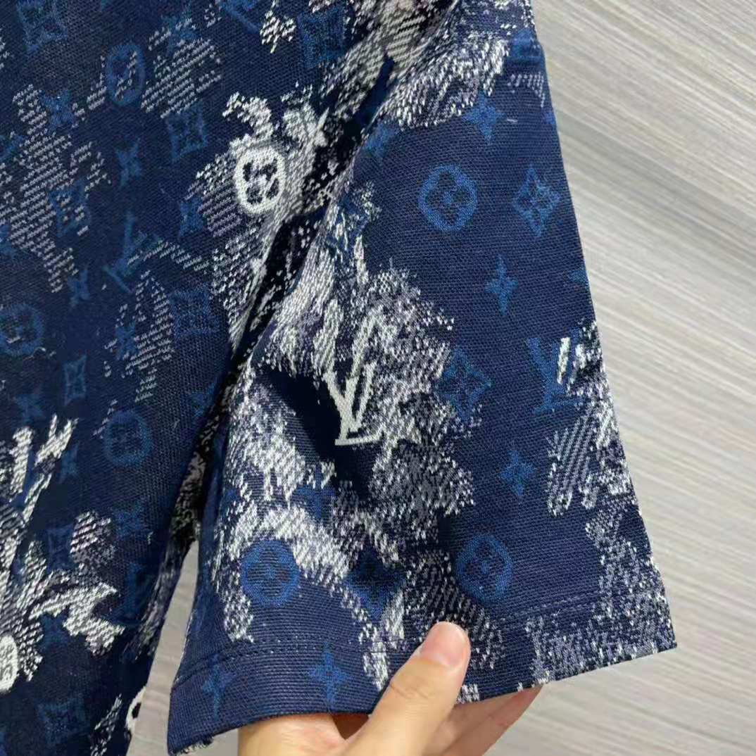 Louis Vuitton LV Monogram Louis Vuitton Tapestry Monogram Sweatshirt T-Shirt  - Blue T-Shirts, Clothing - LOU374939