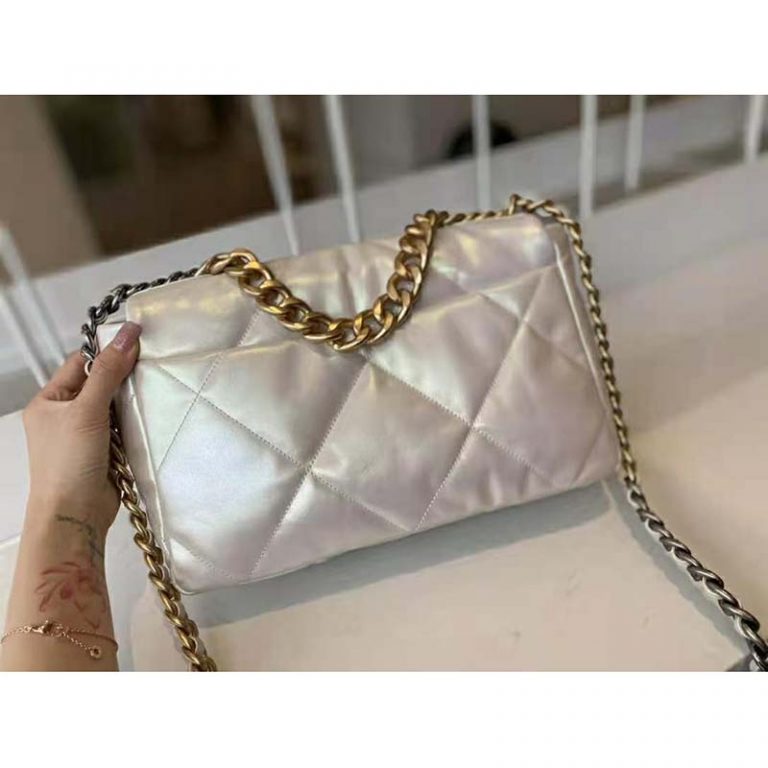 chanel 19 bag silver