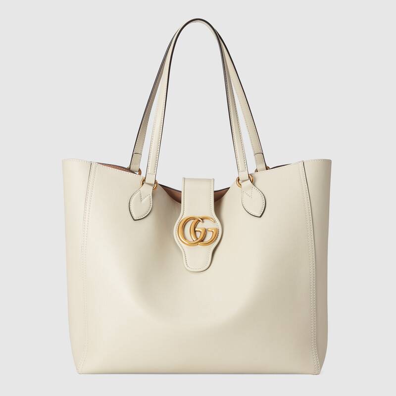 BNWT Gucci Tote Bag White Leather 572768 Vintage Logo Print Women/Men  Unisex 