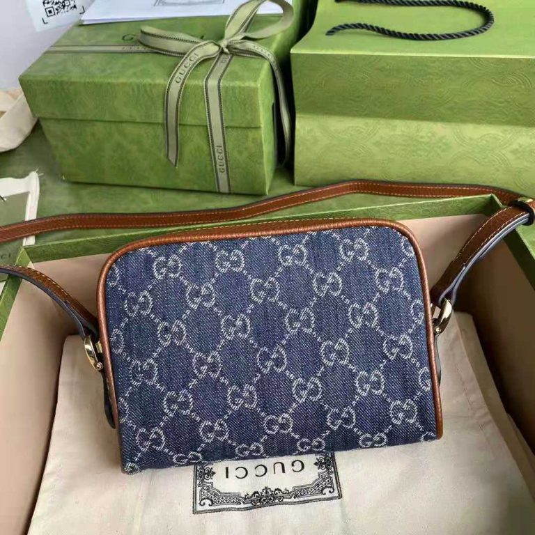 ophidia gg jacquard denim mini bag