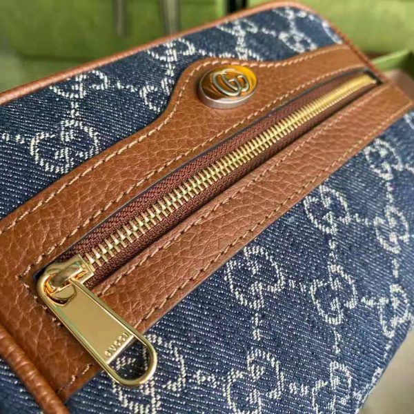 ophidia gg jacquard denim mini bag