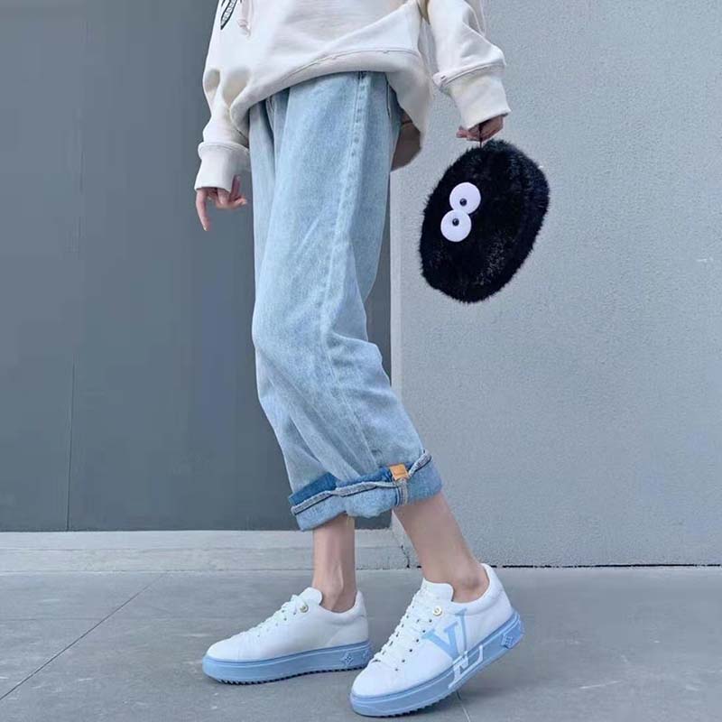 Louis Vuitton Time Out Sneaker White Sky Blue Size 35