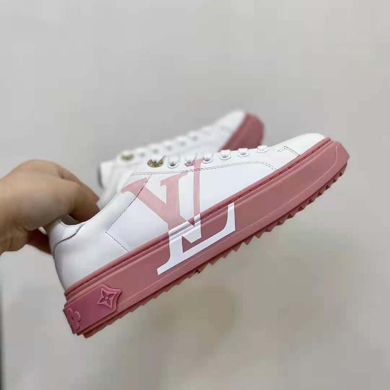 Louis Vuitton Pink Monogram Canvas and Leather Time Out Sneakers