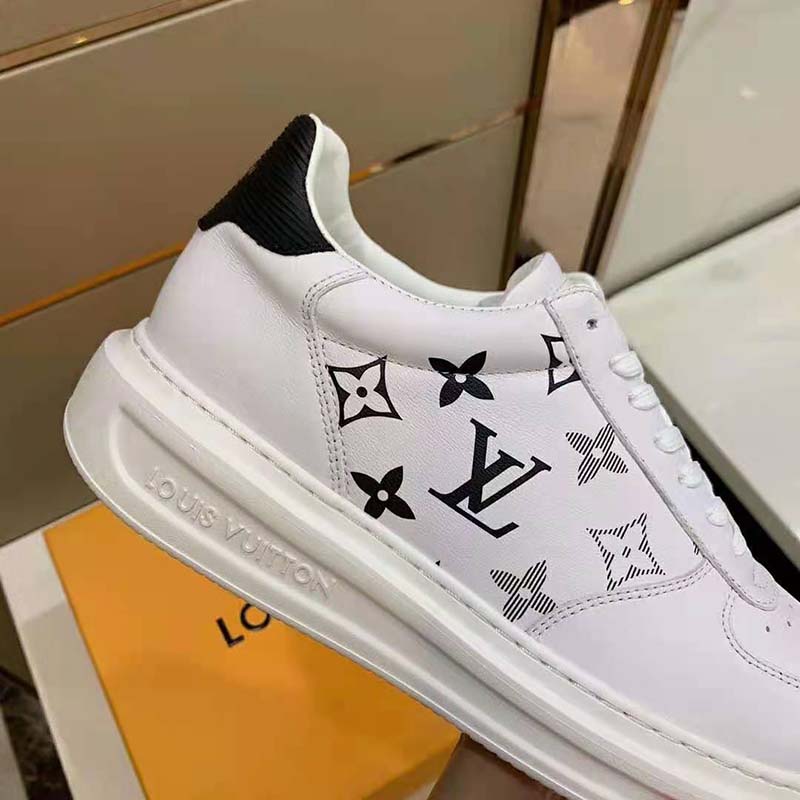 Louis Vuitton White Monogram Leather Beverly Hills Sneakers Size 44 -  ShopStyle