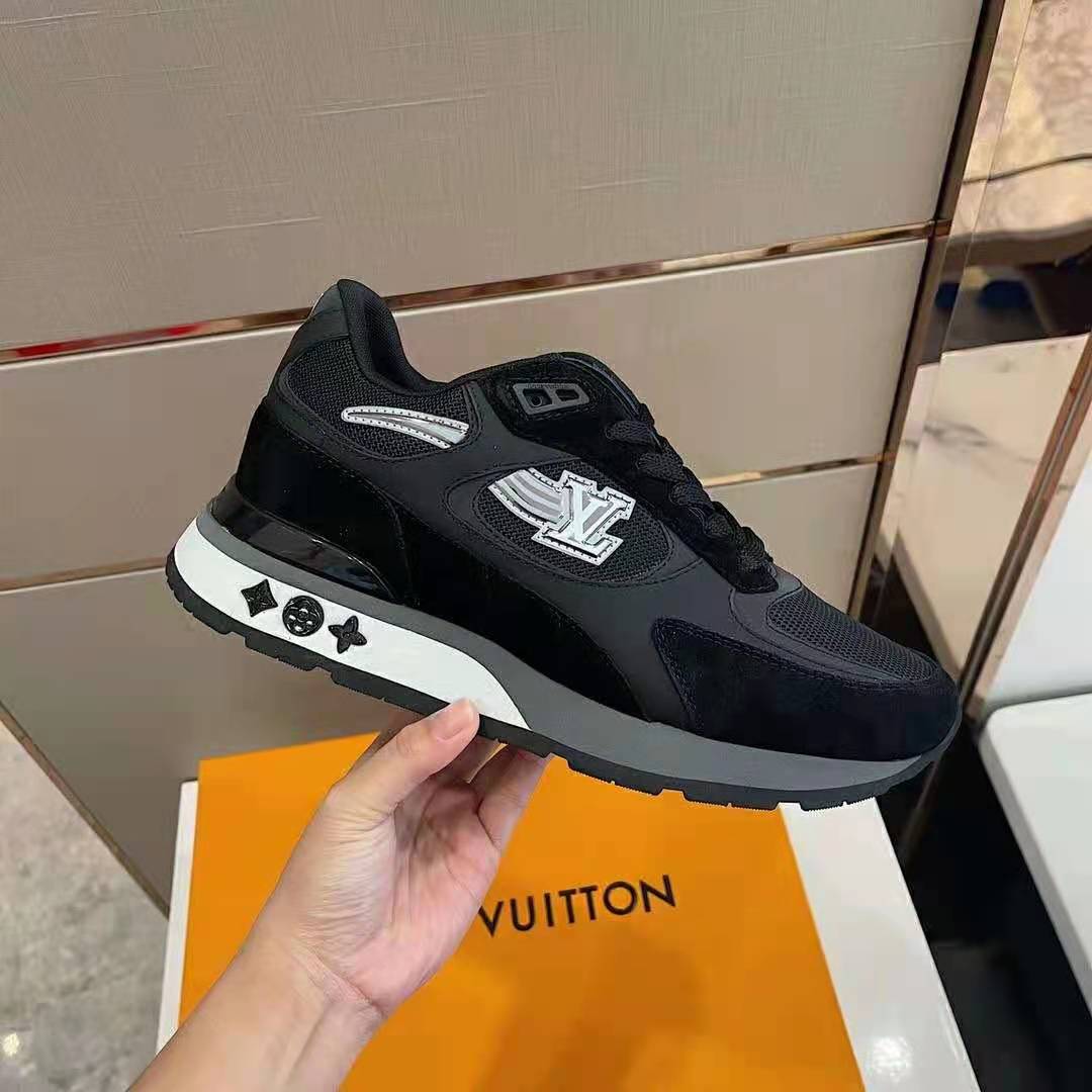 Louis Vuitton Men's Run Away Sneakers Monogram Canvas Black 20255444
