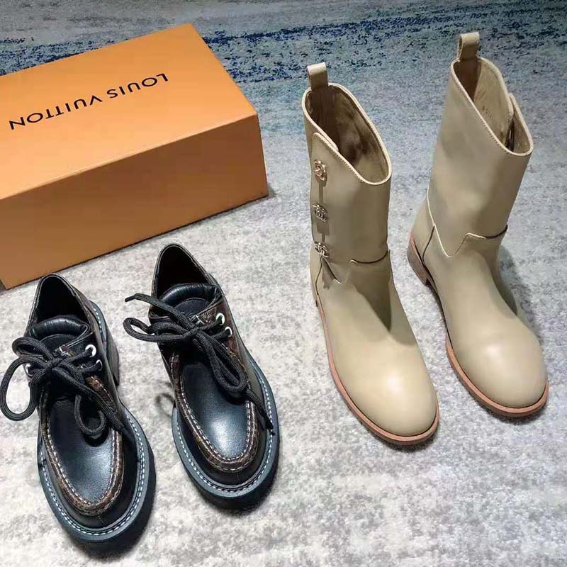 LOUIS VUITTON Calfskin Monogram Beaubourg Platform Derby Shoes 36 Bordeaux  888887