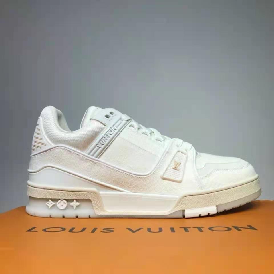 Louis Vuitton Denim Monogram Suede Sneakers - Size 41.5
