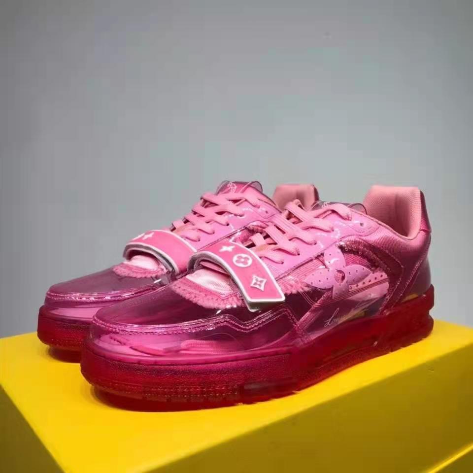 Cloth trainers Louis Vuitton Pink size 35.5 EU in Cloth - 36199228