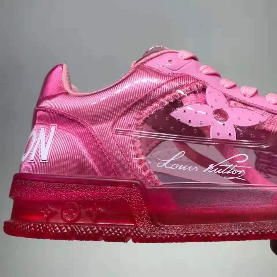 Louis Vuitton LV Unisex LV Trainer Sneaker Pink Monogram Mix of Materials - LULUX