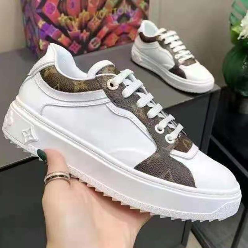 Louis Vuitton LV Monogram Leather Trim Embellishment Chunky Sneakers -  Brown Sneakers, Shoes - LOU811910