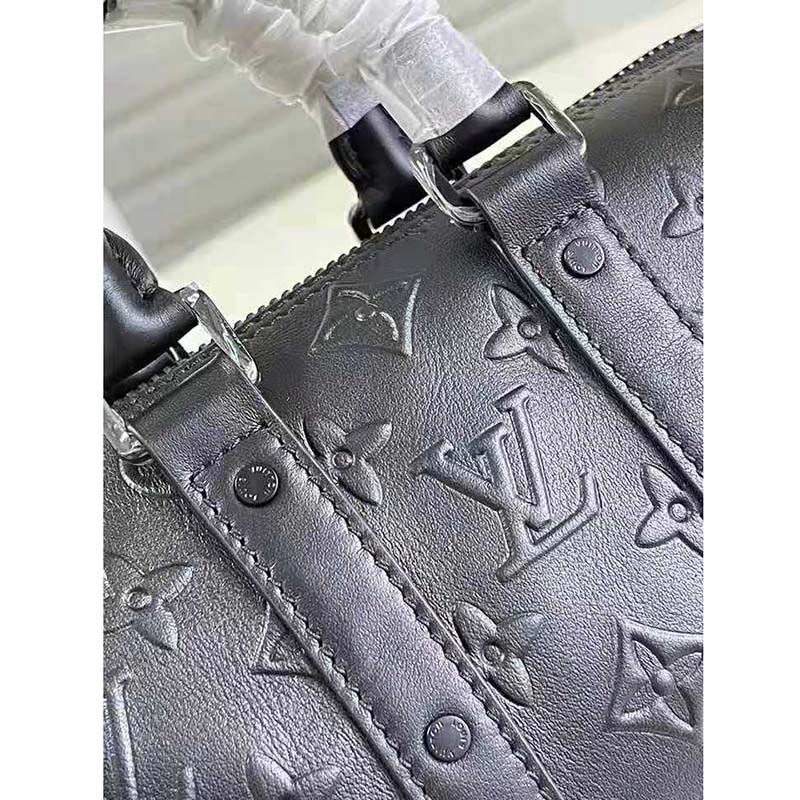 Louis Vuitton LV Keepall Monogram Seal Khaki Leather ref.330181 - Joli  Closet
