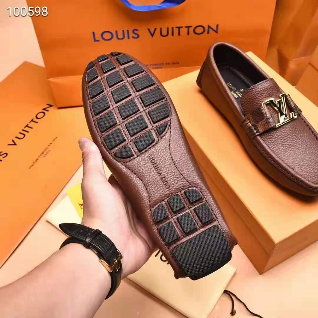Louis Vuitton Brown Leather Monte Carlo Loafers Size 41.5 Louis Vuitton