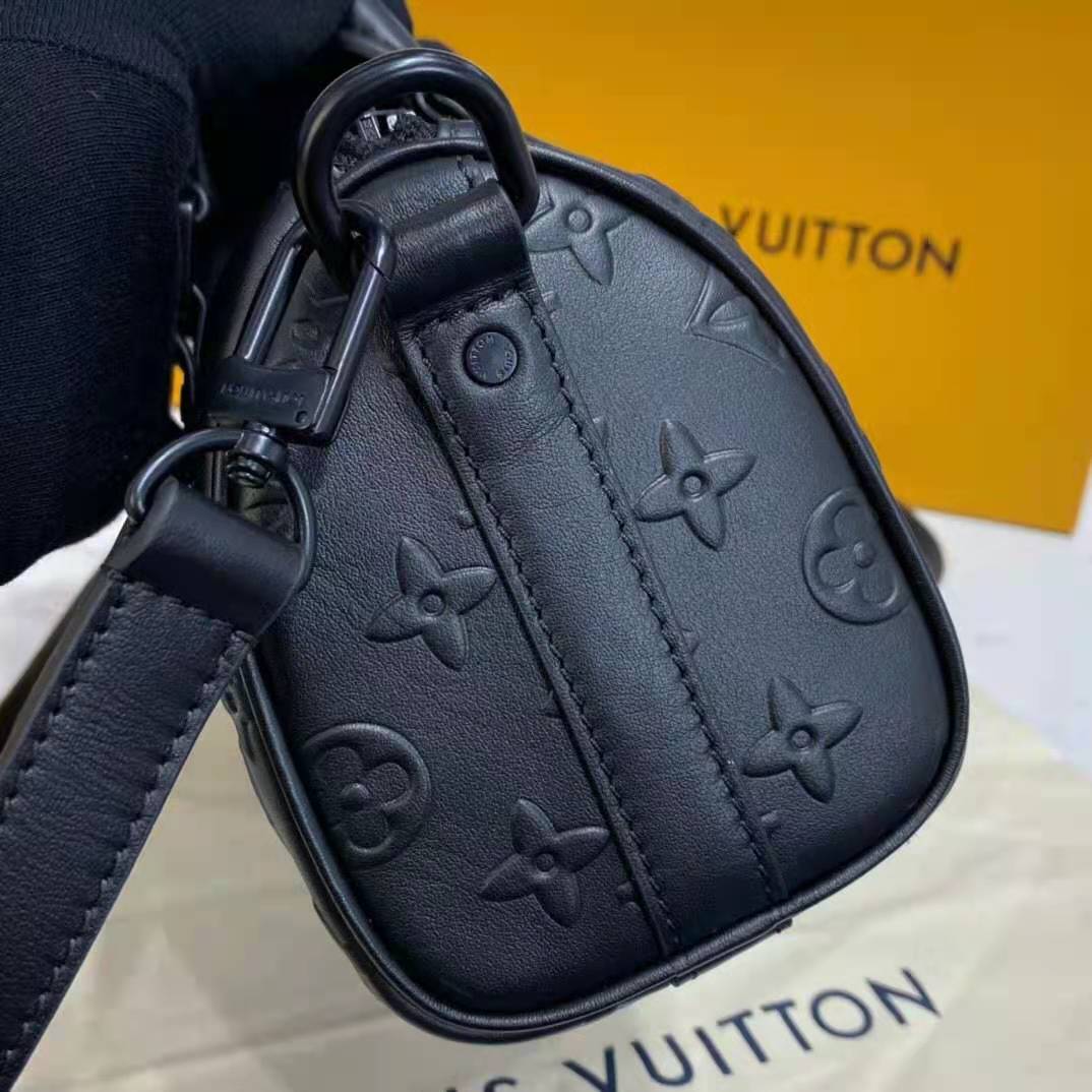 Louis Vuitton Unisex Keepall XS Black Monogram Seal Cowhide Leather - LULUX