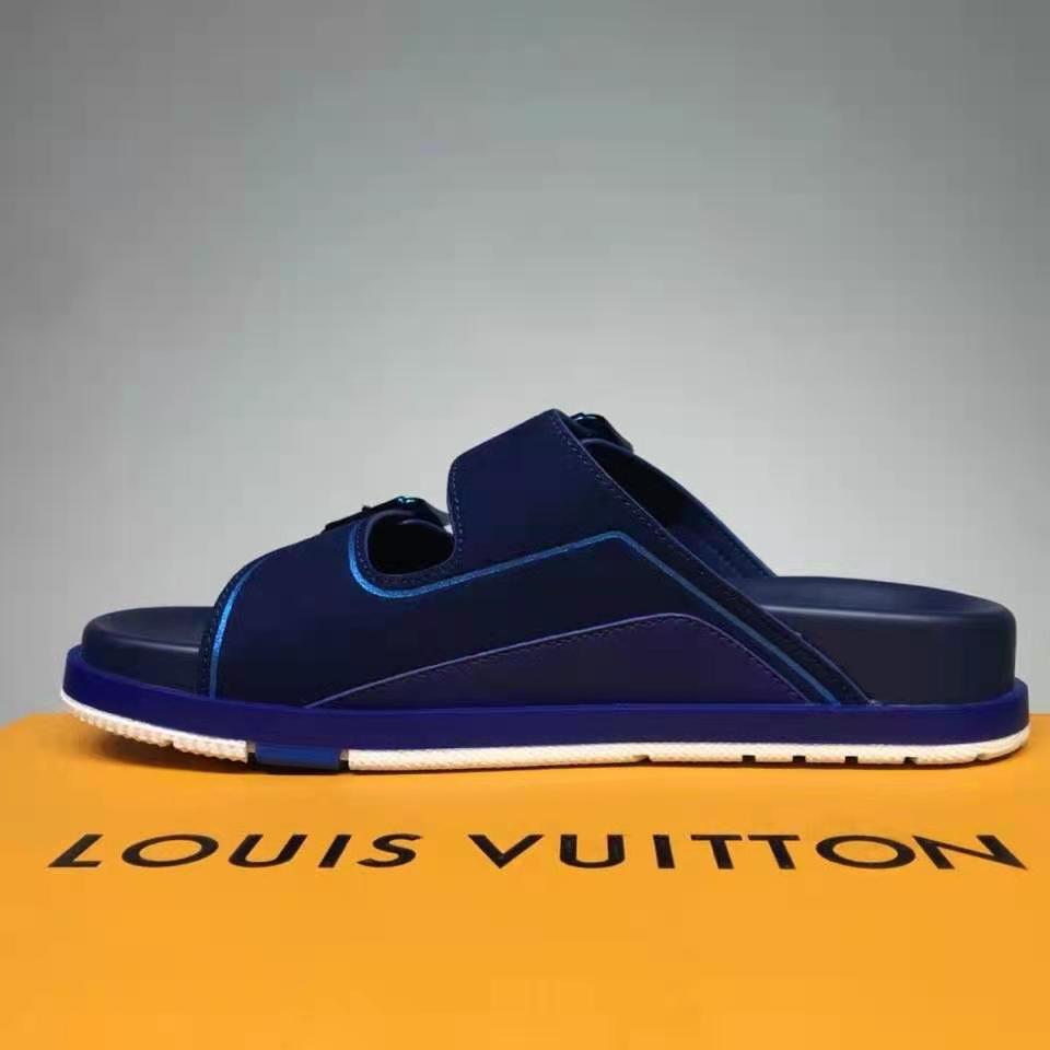 Louis Vuitton Unisex LV Trainer Mule Blue Monogram-Embossed Suede Calf  Leather - LULUX