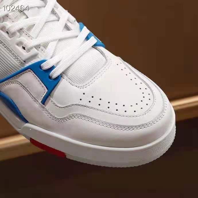 LOUIS VUITTON Mix Materials Transparent Monogram Mens LV Trainer Sneakers 8  White 1198348