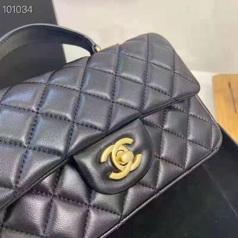 mini flap bag top handle chanel