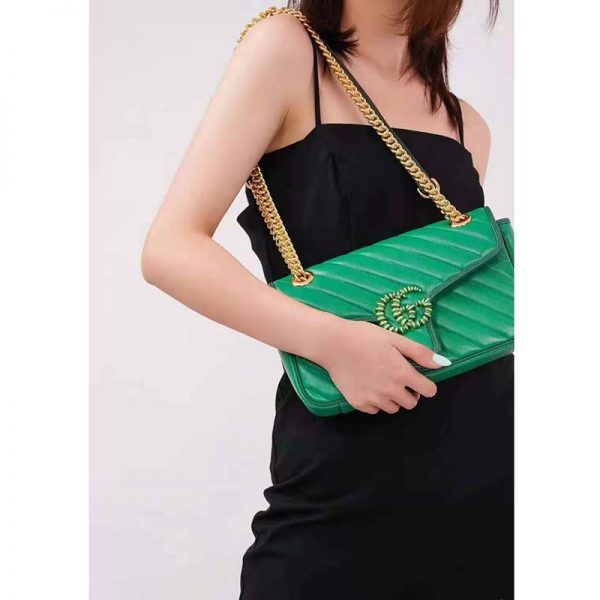 Voortdurende Min soep Gucci GG Women GG Marmont Small Shoulder Bag Bright Green Diagonal Matelassé  Leather - LULUX