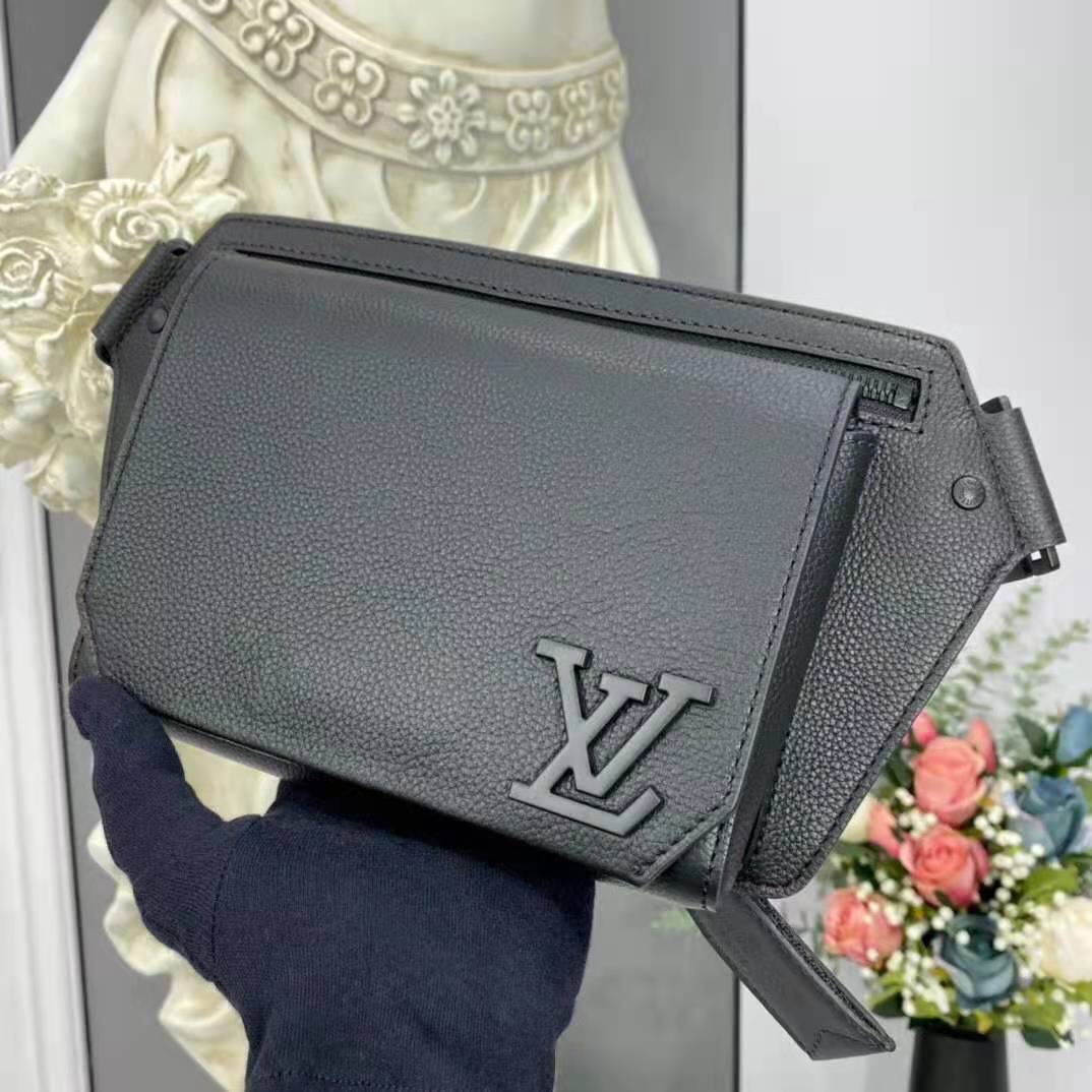 Louis Vuitton M57081 LV Aerogram Slingbag Bag in Black grained calf leather  Replica sale online ,buy fake bag