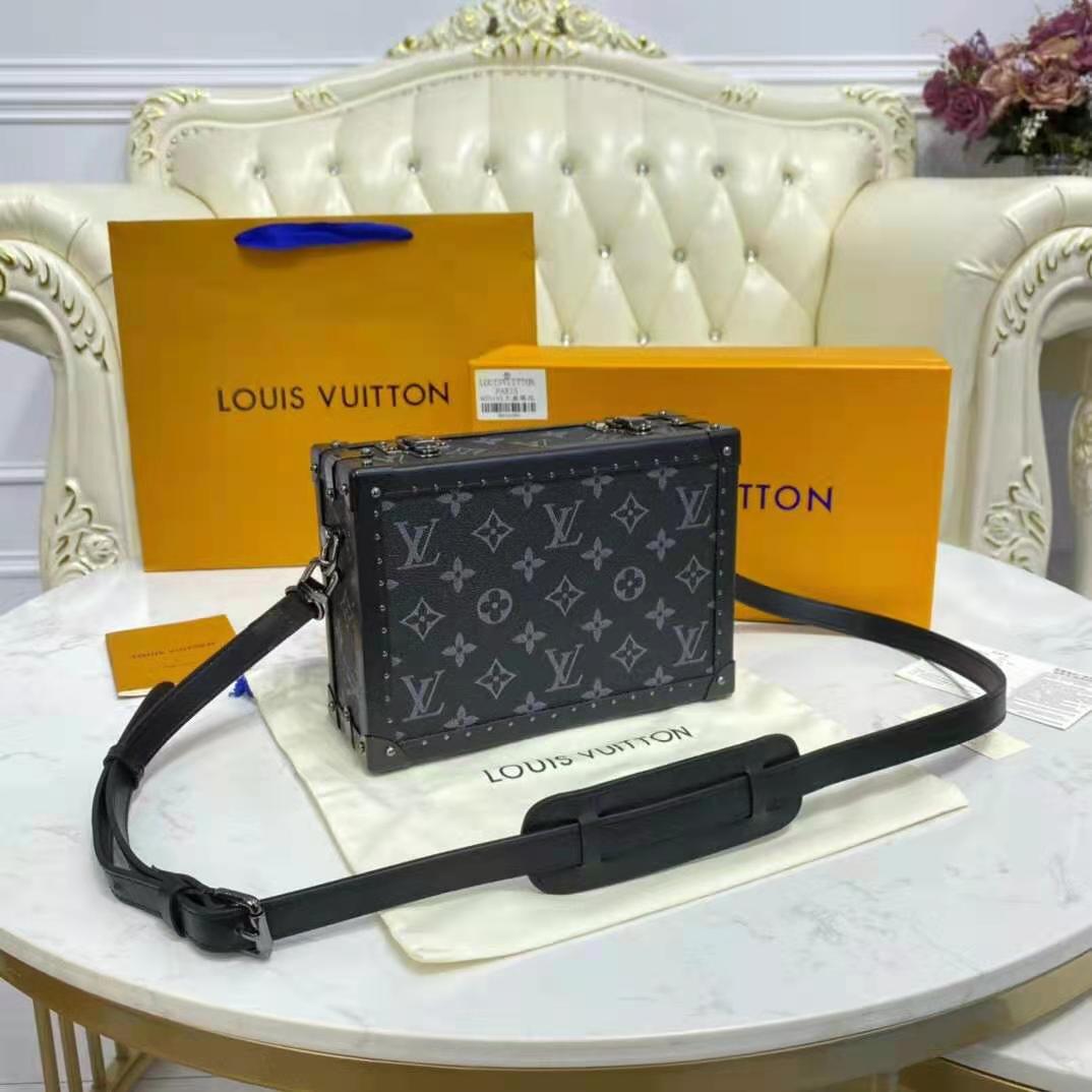 Louis Vuitton LV Unisex Clutch Box Grey Monogram Eclipse Coated Canvas ...