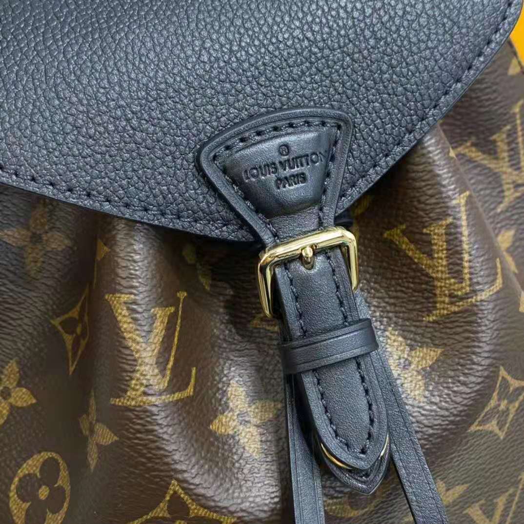 Louis Vuitton LV Unisex Montsouris Backpack Black Black Embossed Cowhide  Leather - LULUX