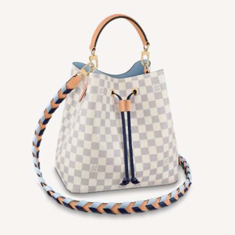 Louis Vuitton 2019 Damier Azur NeoNoé MM - White Bucket Bags