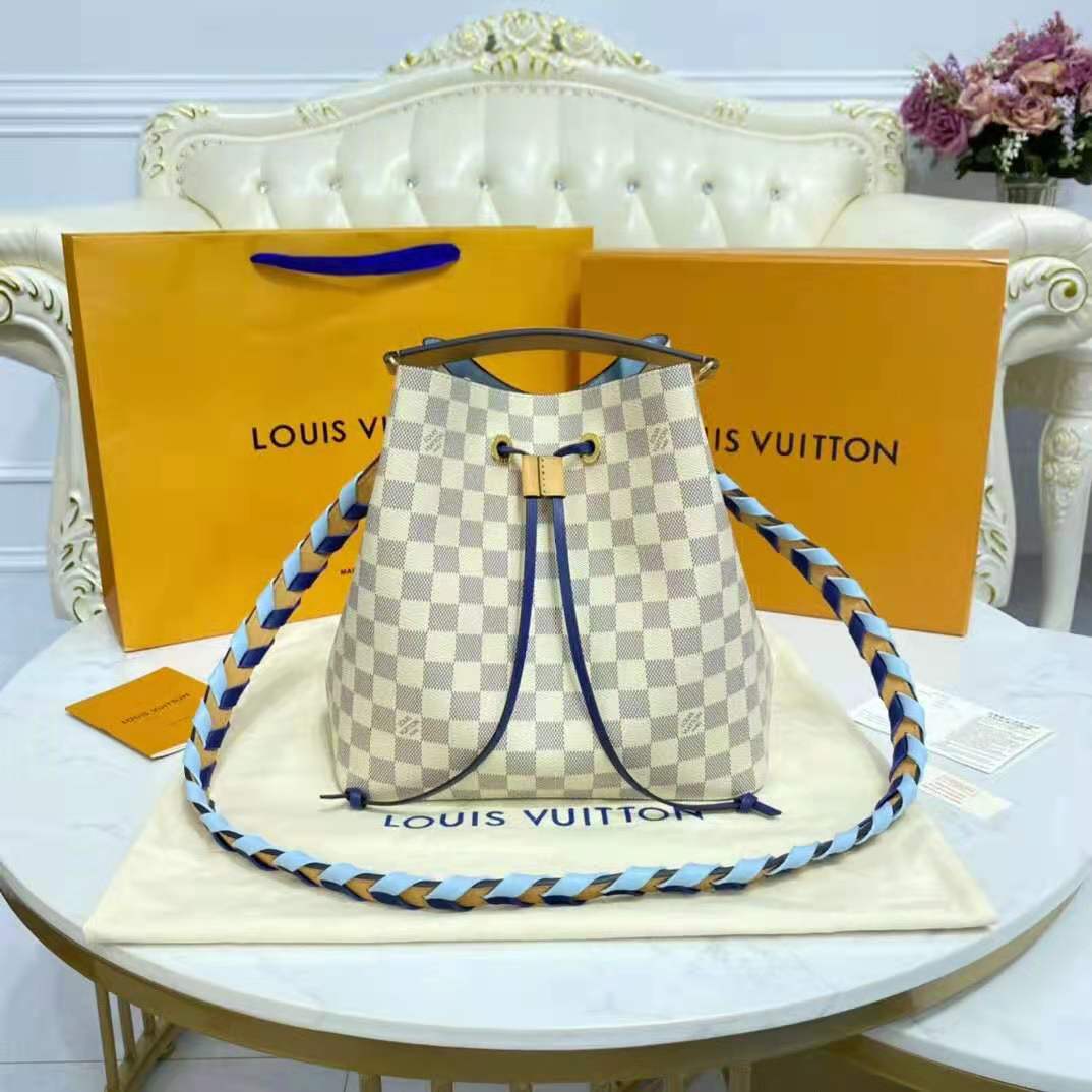 Authentic Louis Vuitton LV Neonoe Damier Azur Canvas Eau de Rose Bucket  Bag, Luxury, Bags & Wallets on Carousell