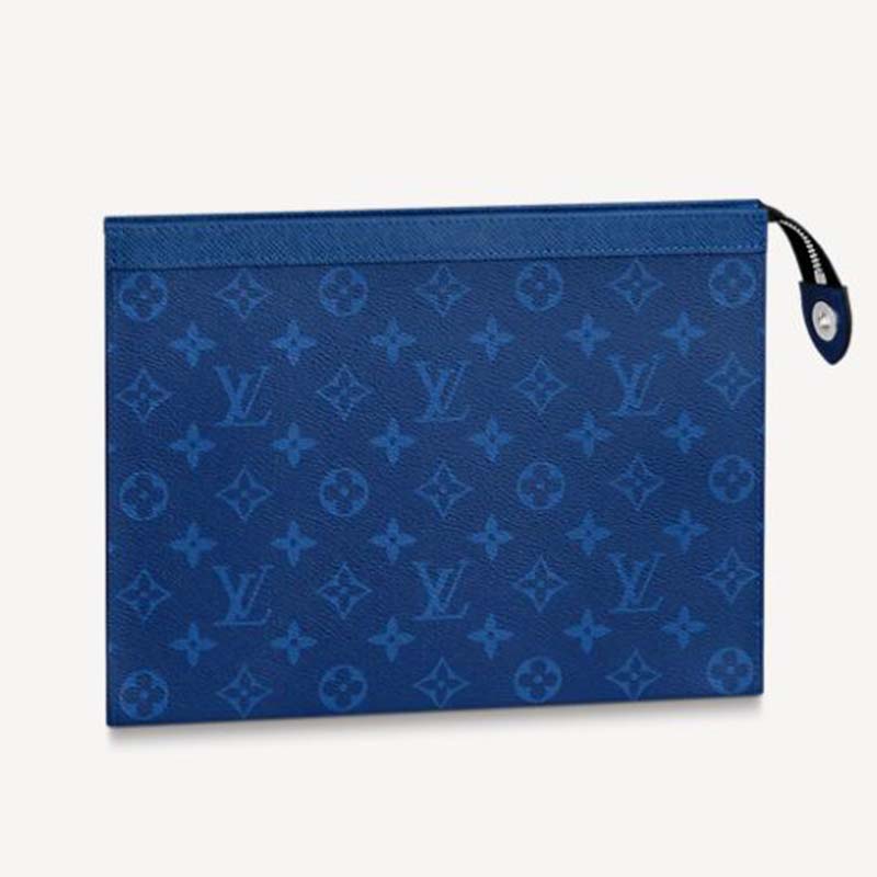 Pochette LOUIS VUITTON leather varnished blue Monogram LV - VALOIS  VINTAGE PARIS