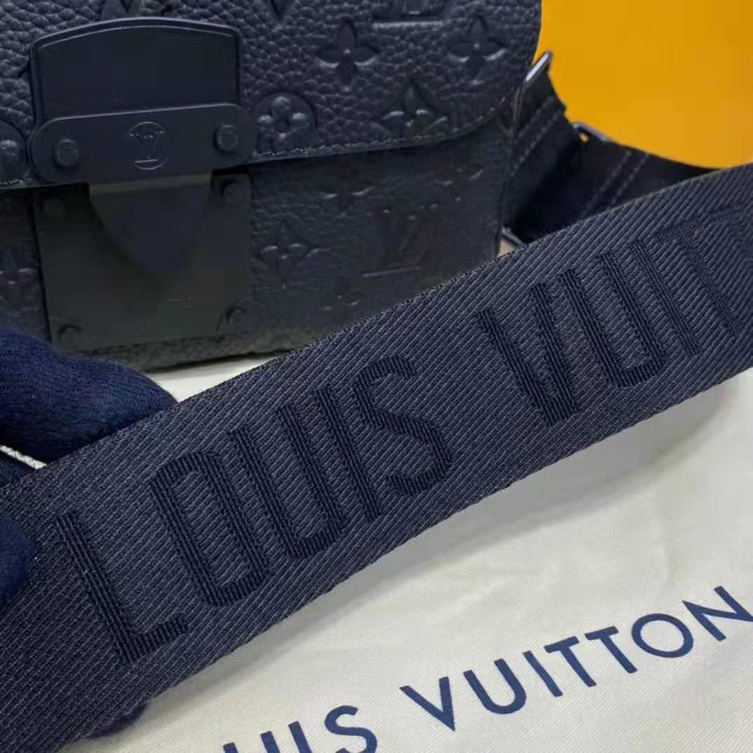 Louis Vuitton Mens S Lock Messenger Bag Black Taurillon – Luxe Collective