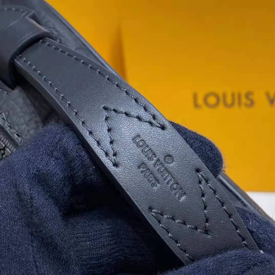 Louis Vuitton LV Unisex S Lock Messenger Black Monogram Embossed