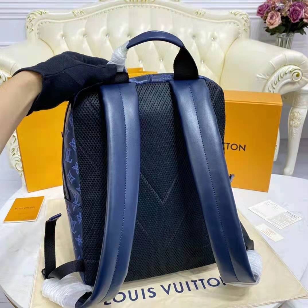 LOUIS VUITTON Louis Vuitton Monogram Shadow Splinter Backpack Blue M45728  Men's Calf Rucksack/Daypack | eLADY Globazone