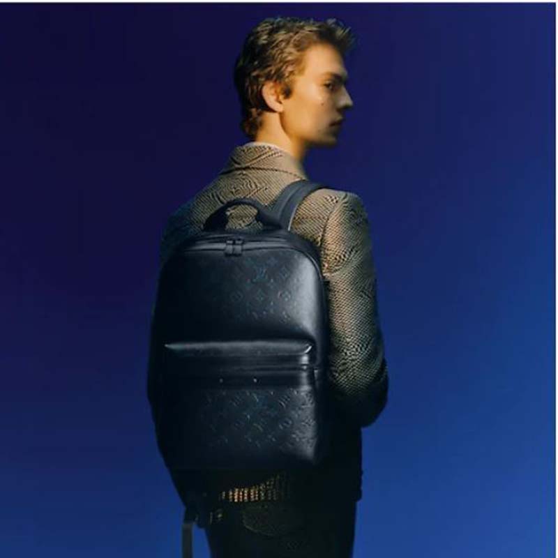 LOUIS VUITTON Calfskin Monogram Shadow Sprinter Backpack Blue | FASHIONPHILE