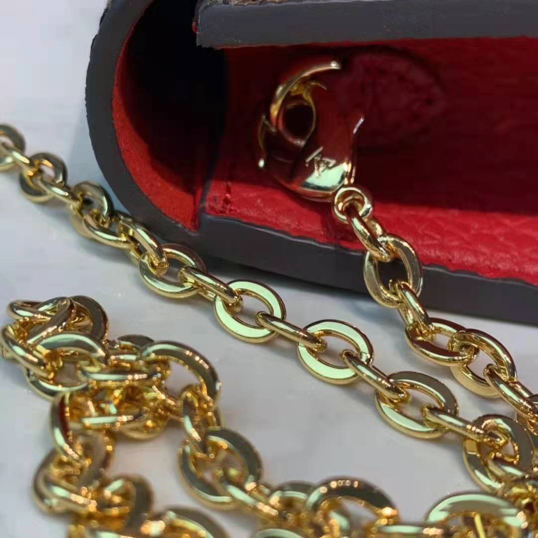Louis Vuitton Damier Ebene Croisette Chain Scarlet