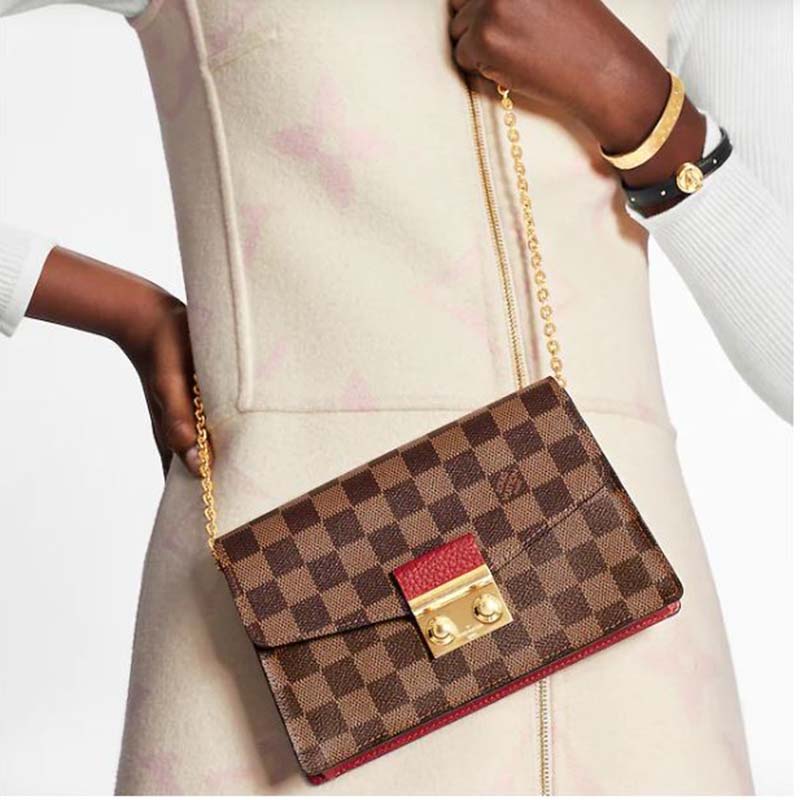 Louis Vuitton LV Croisette chain wallet Brown Leather ref.231083