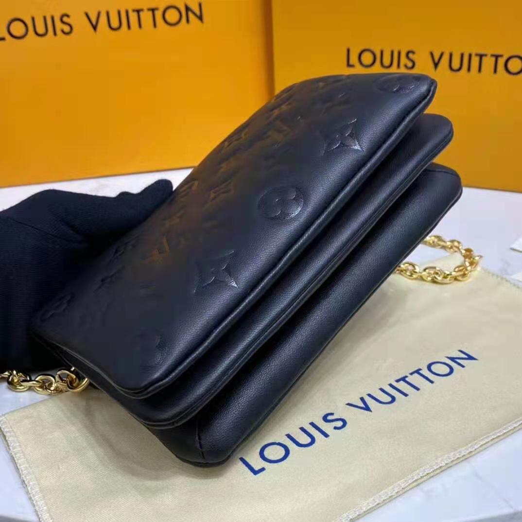 Louis Vuitton Black Monogram Embossed Lambskin Pochette Coussin ○ Labellov  ○ Buy and Sell Authentic Luxury