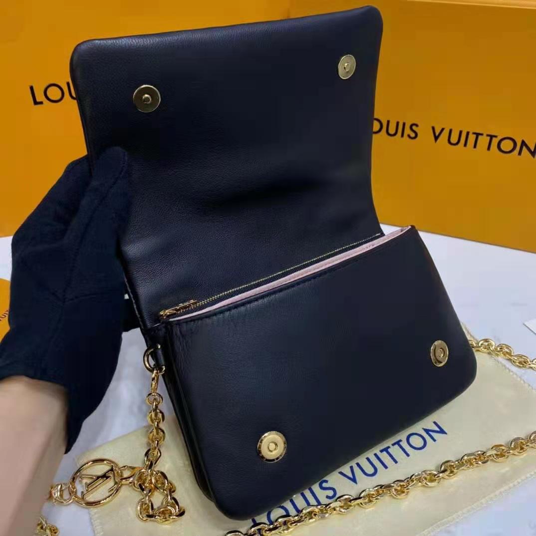 Louis Vuitton Lambskin Embossed Monogram Pochette Coussin Black – Posh Nix  Shop