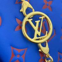 Louis Vuitton LV Women Pochette Coussin Blue Monogram Embossed Lambskin