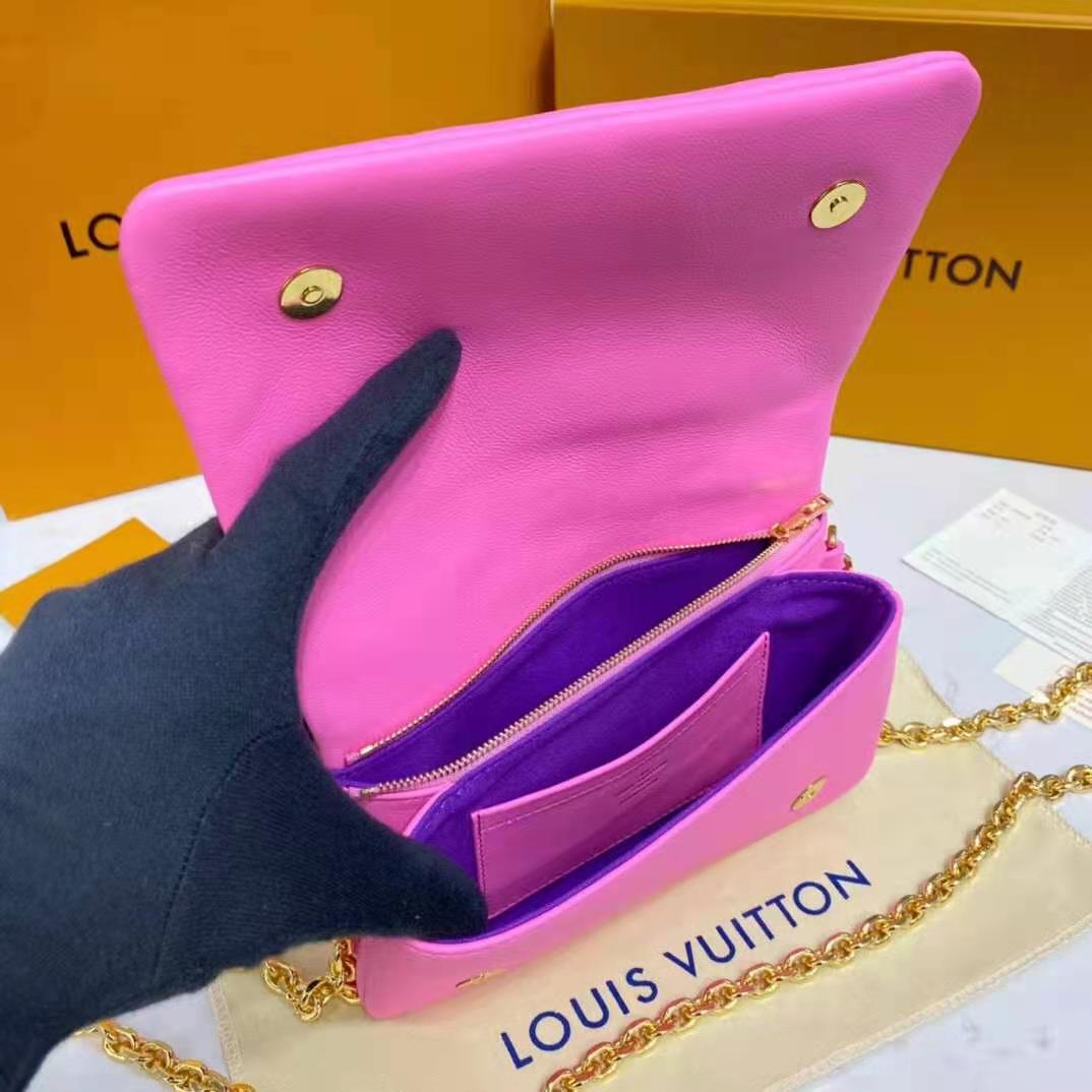 Louis Vuitton Pochette Coussin Pink/ Purple Monogram Embossed Lambskin Bag,  Luxury, Bags & Wallets on Carousell
