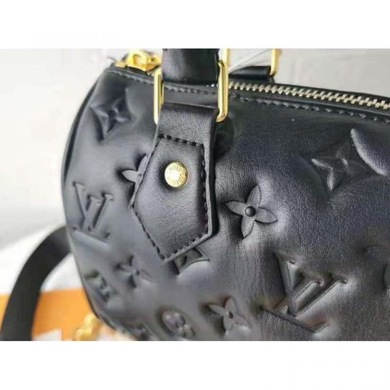 black leather embossed louis vuitton