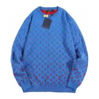 Louis Vuitton Men LVSE Monogram Degrade Crewneck Cotton Gradient Monogram Blue (1)