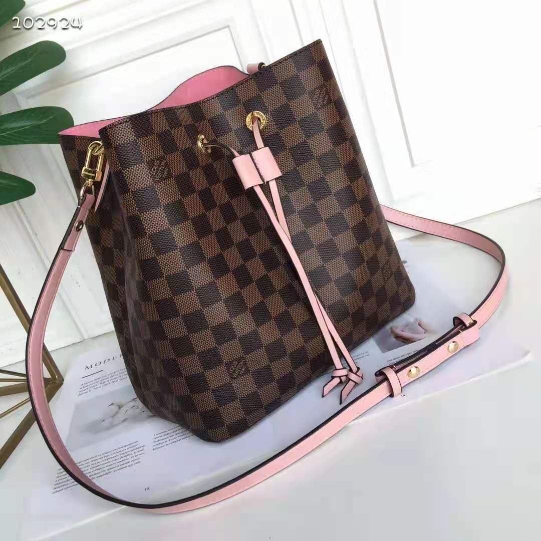 Louis Vuitton Neonoe MM Bag Damier Ebene Venus Pink Leather | 3D model