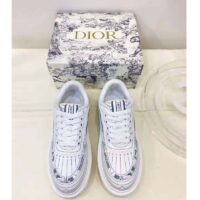 Dior Women Shoes Dior Addict Sneaker French Blue Toile De Jouy Technical Fabric