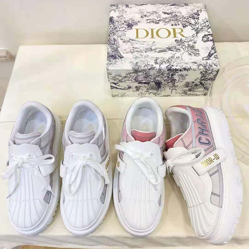 Dior Women Shoes Dior-ID Sneaker Gray Reflective Technical Fabric - LULUX