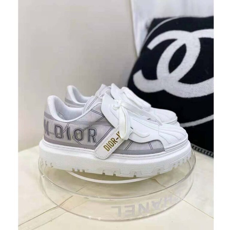 Dior Women Shoes Dior-ID Sneaker Gray Reflective Technical Fabric - LULUX