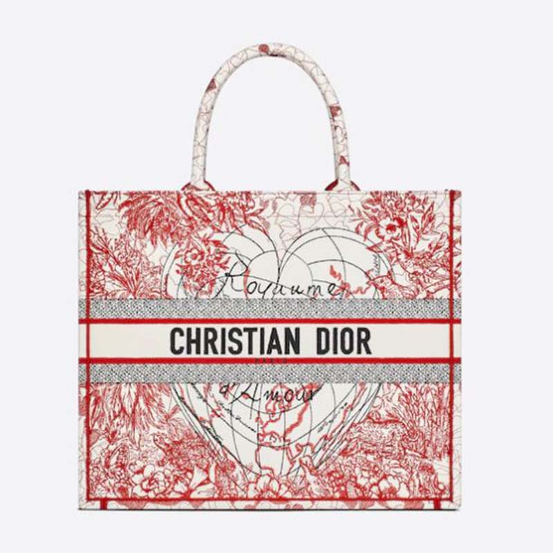 Christian Dior Red And White D-Royaume D'Amour Embroidery Book