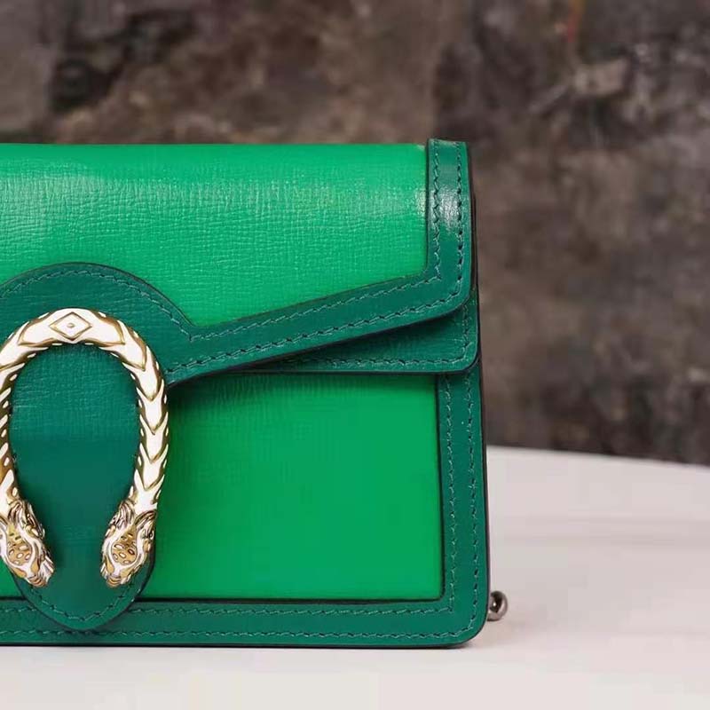 Modern Plain Gucci Green Ladies Leather Hand Bag, Size: 12x7 Inch