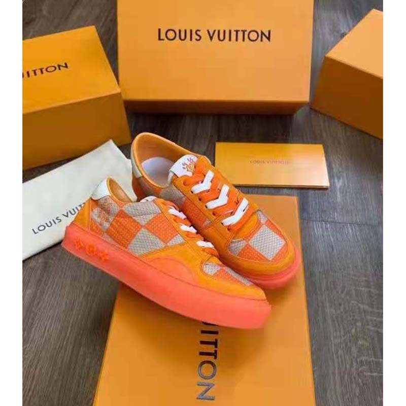 Louis Vuitton Unisex LV Ollie Richelieu Sneaker Orange Mix Materials  Bicolor Double Laces - LULUX